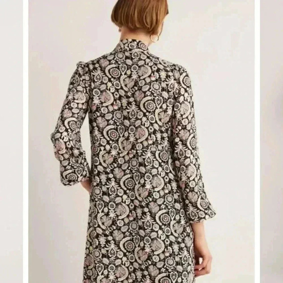 Boden Tie Neck Mini Dress Women's 4R - Picture 3 of 16